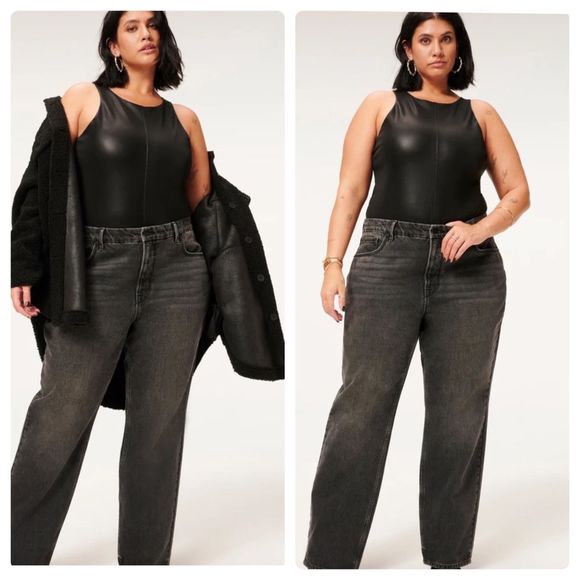 Good American Tops - Good American Better Than Leather Body Suit Sz 7